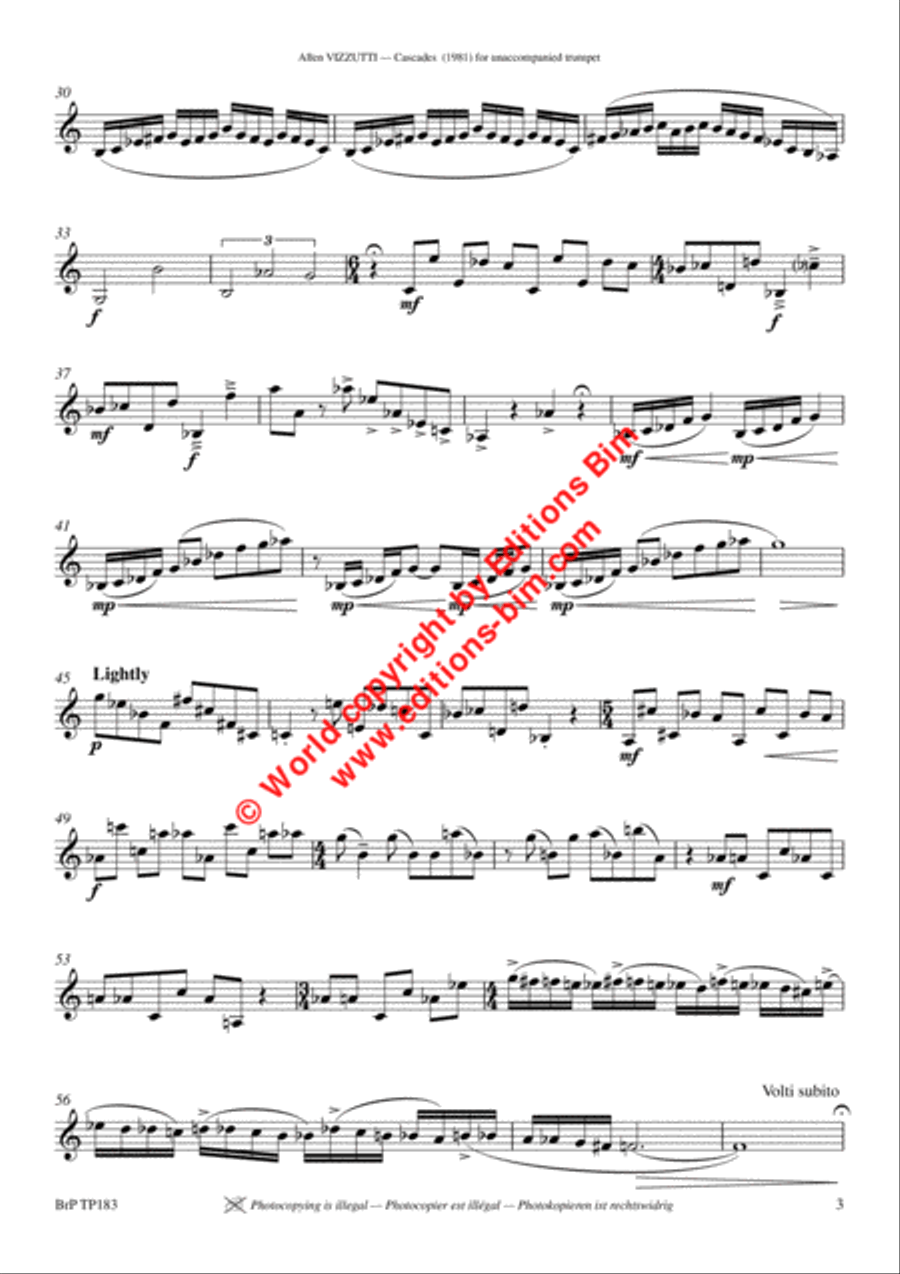 Cascades Trumpet Solo scores gallery preview page 3
