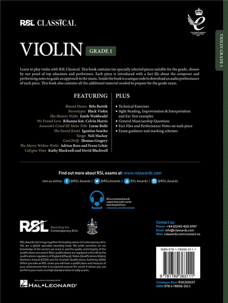 RSL Classical Violin Grade 1 (2021)
