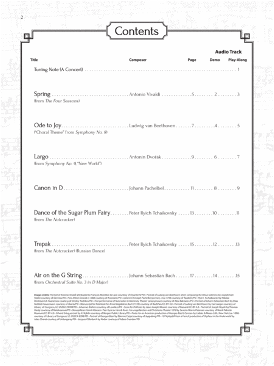 Easy Classical Themes Instrumental Solos for Strings String Orchestra scores gallery preview page 2