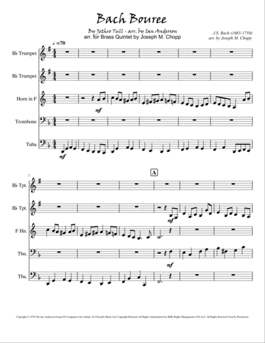 Bouree Brass Ensemble scores gallery preview page 3