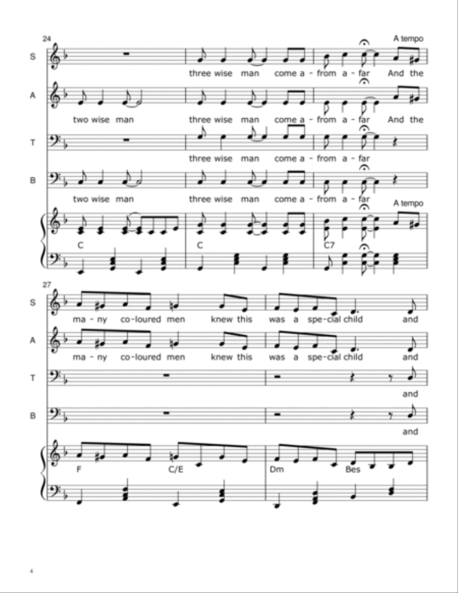 A Christmas Song A Christmas Song 4-Part scores gallery preview page 4