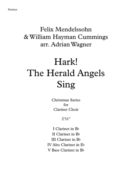 "Hark! The Herald Angels Sing" (Take 6 Style) Clarinet Choir arr. Adrian Wagner image number null