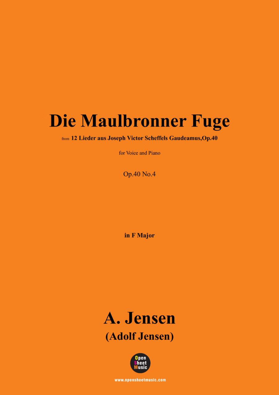 A. Jensen-Die Maulbronner Fuge,in F Major,Op.40 No.4 Voice scores gallery preview page 1
