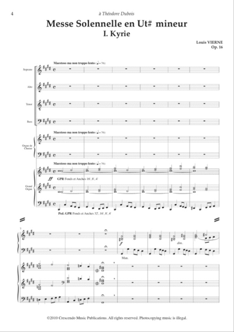 Messe Solennelle en Ut# mineur, Op. 16 4-Part scores gallery preview page 2
