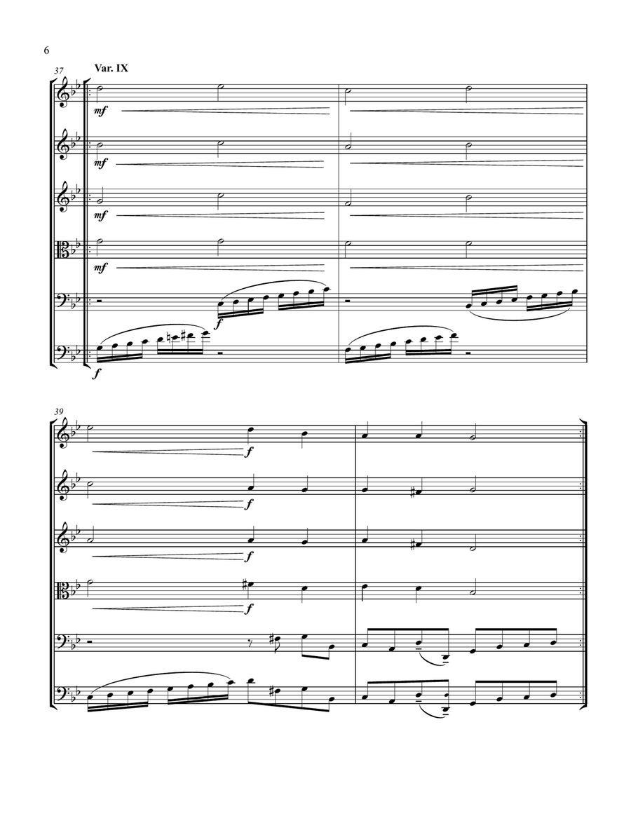Passacaglia in G minor, arranged for string sextet (3,1,1,1) or string orchestra String Orchestra scores gallery preview page 6