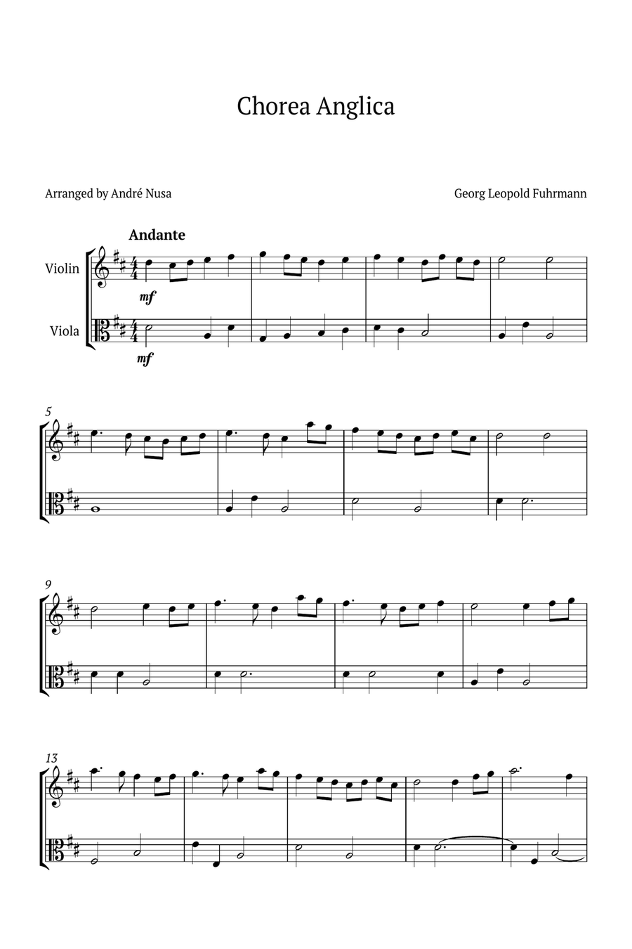 Chorea Anglica String Duet scores gallery preview page 1
