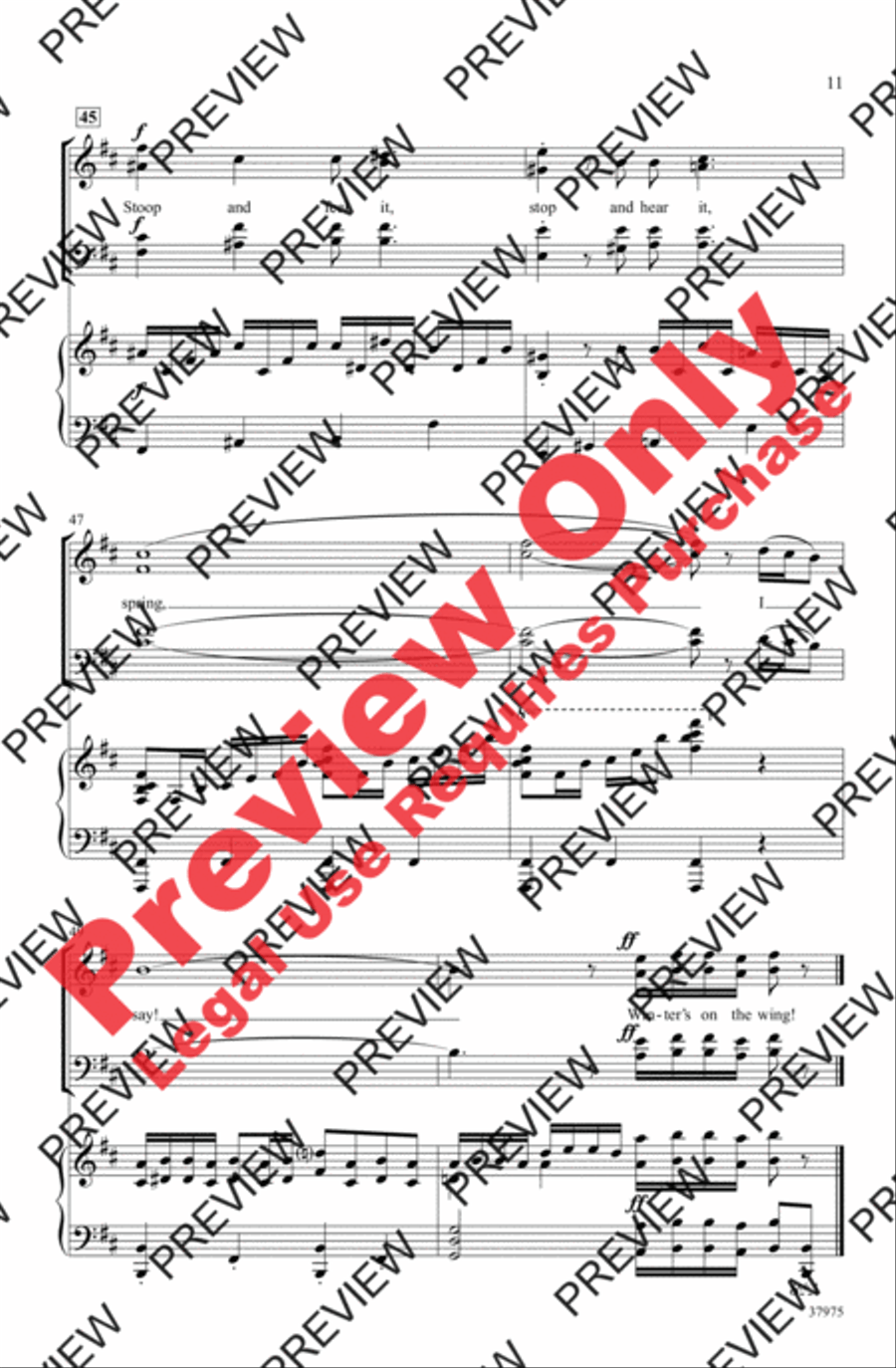 Winter's on the Wing (from The Secret Garden) 4-Part scores gallery preview page 11