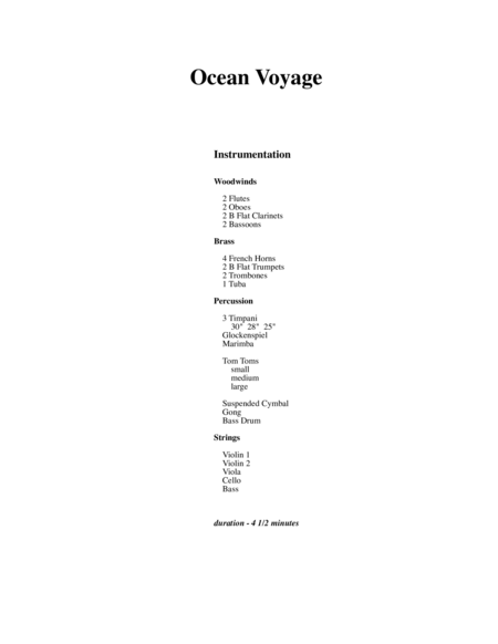 Ocean Voyage - Score image number null