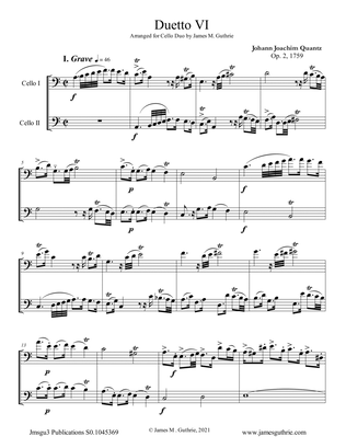 Quantz: Duetto Op. 2 No. 6 for Cello Duo