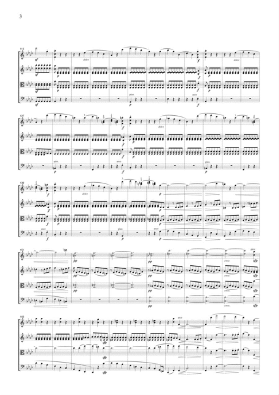 Beethoven Egmont Overture, for string quartet, CB004 String Quartet scores gallery preview page 3