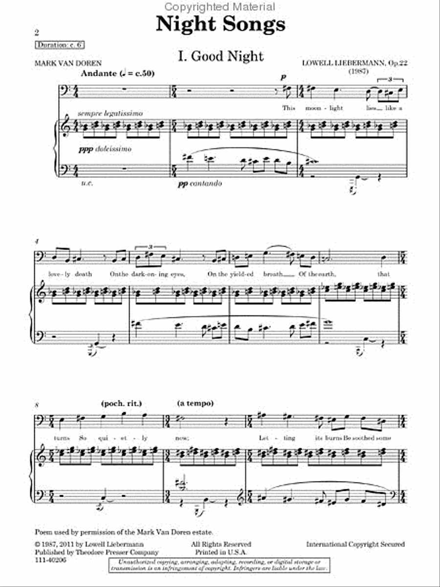 Night Songs Chamber Music scores gallery preview page 2