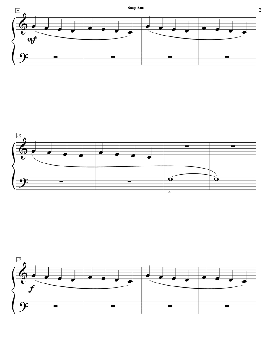 Busy Bee (Beginner Piano) Piano Method scores gallery preview page 3