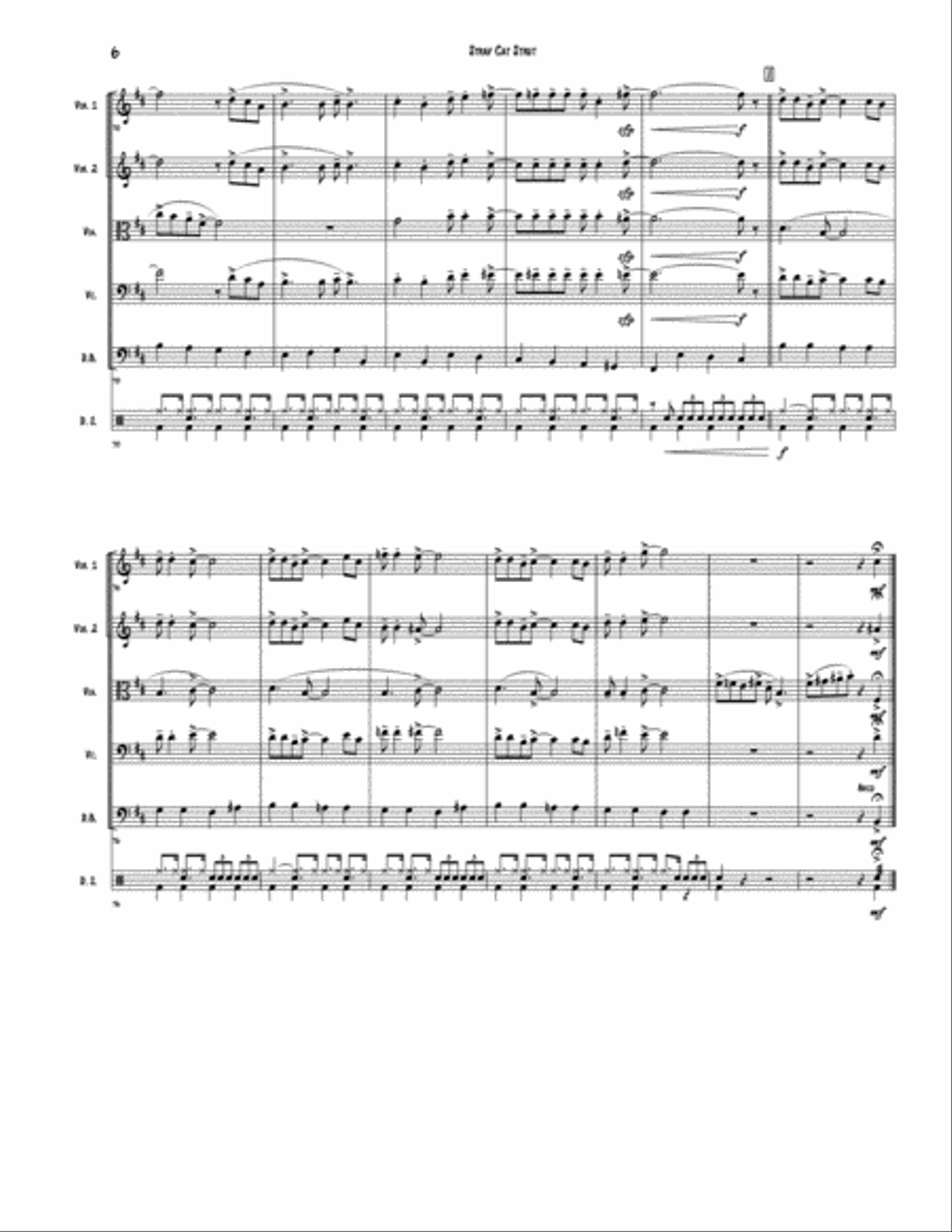 Stray Cat Strut String Quintet scores gallery preview page 6