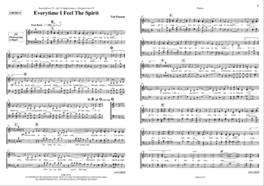 Everytime I Feel The Spirit 4-Part scores gallery preview page 3