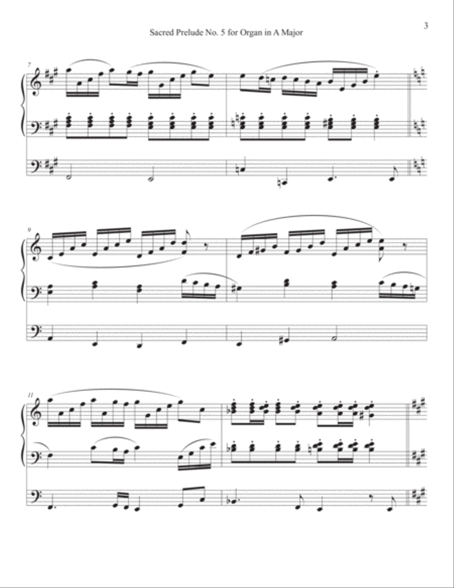 Sacred Prelude No. 5 for Organ in A Major Organ Solo scores gallery preview page 3