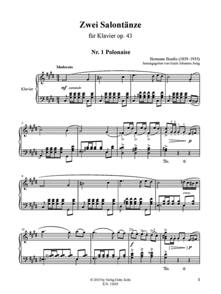 Zwei Salontänze für Klavier op. 43 (Polonaise - Mazurka)