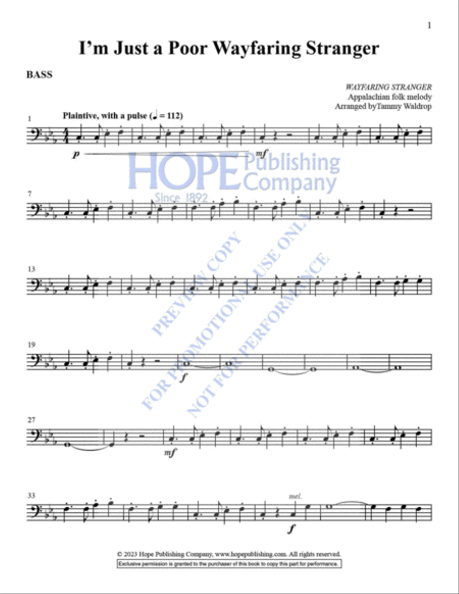I'm Just a Poor Wayfaring Stranger I'm Just a Poor Wayfaring Stranger Handbell Choir scores gallery preview page 16