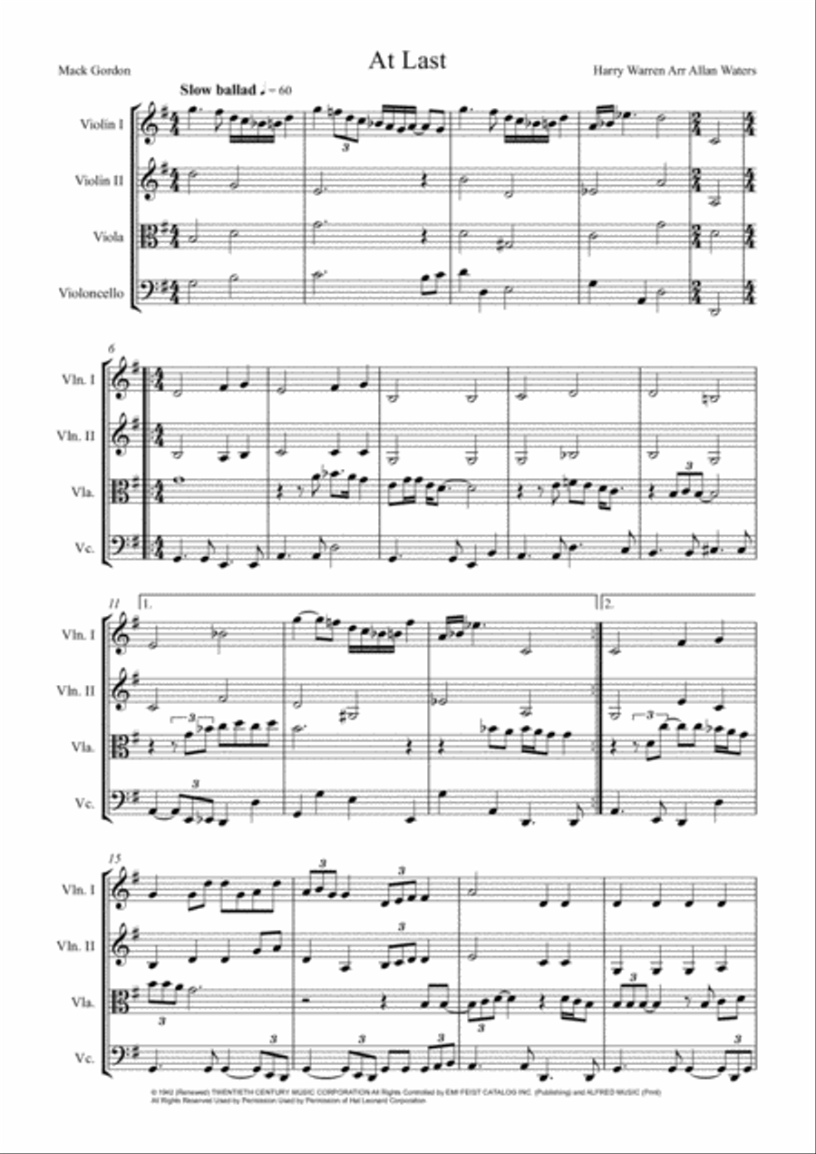 At Last String Quartet scores gallery preview page 2