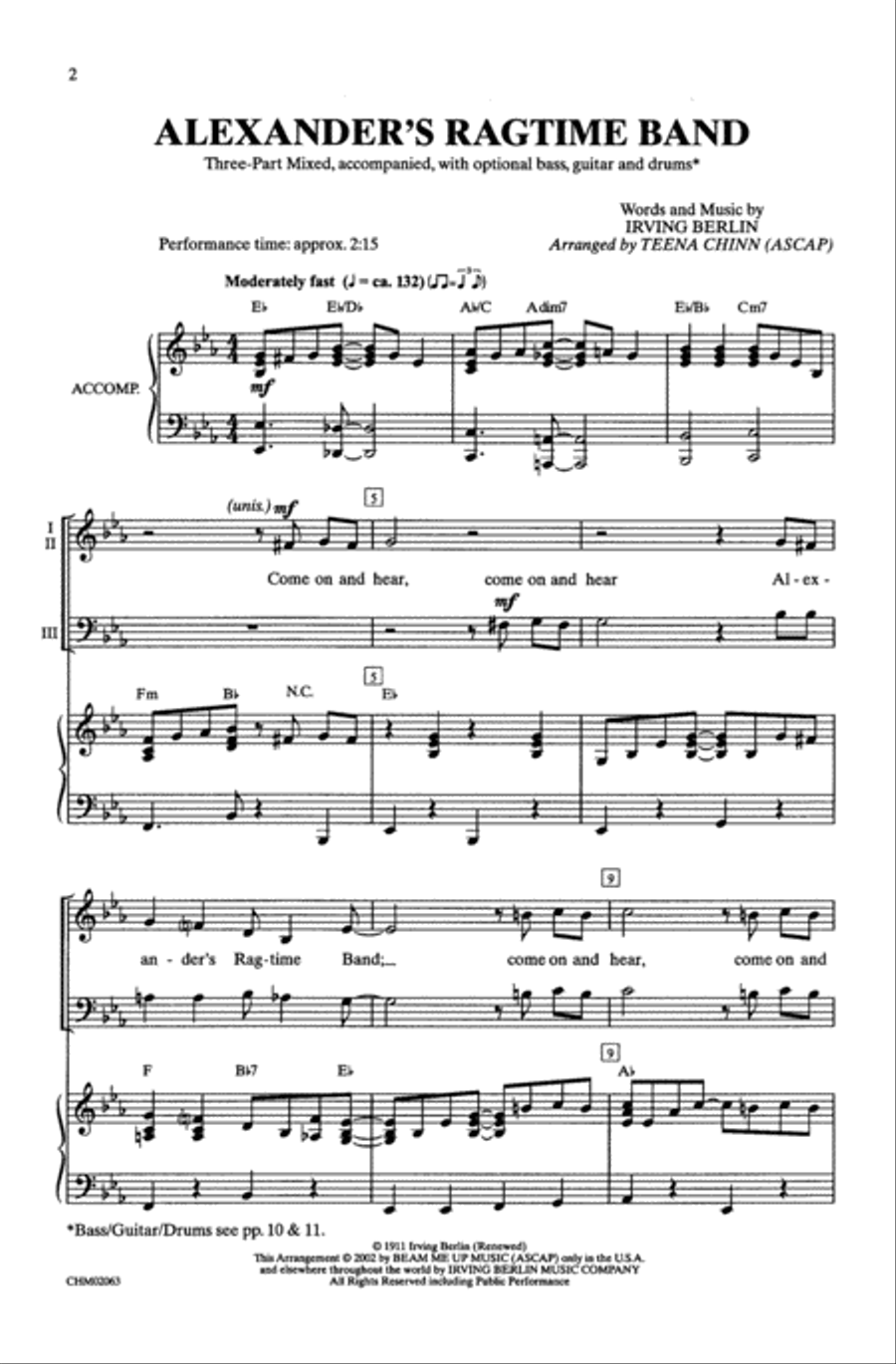 Alexander's Ragtime Band Alexander's Ragtime Band 2-Part scores gallery preview page 2