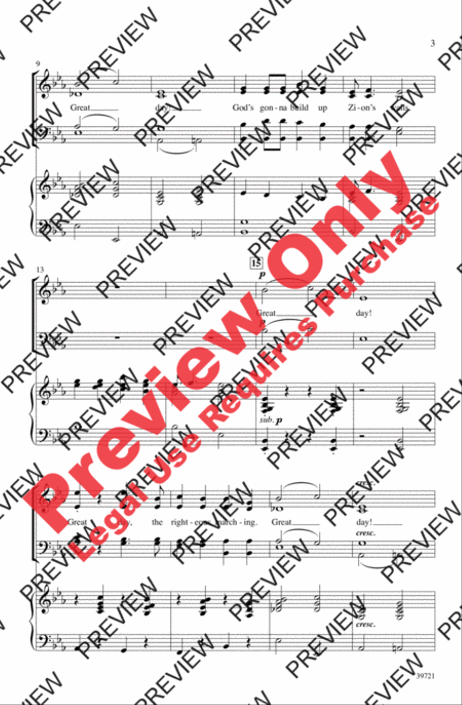 Great Day! 4-Part scores gallery preview page 3