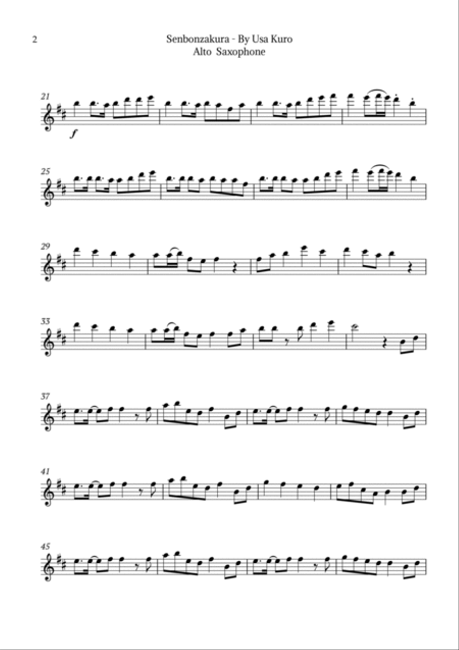 Senbonzakura Alto Saxophone scores gallery preview page 2