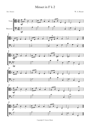 mozart k2 minuet in f Viola and Bassoon sheet music