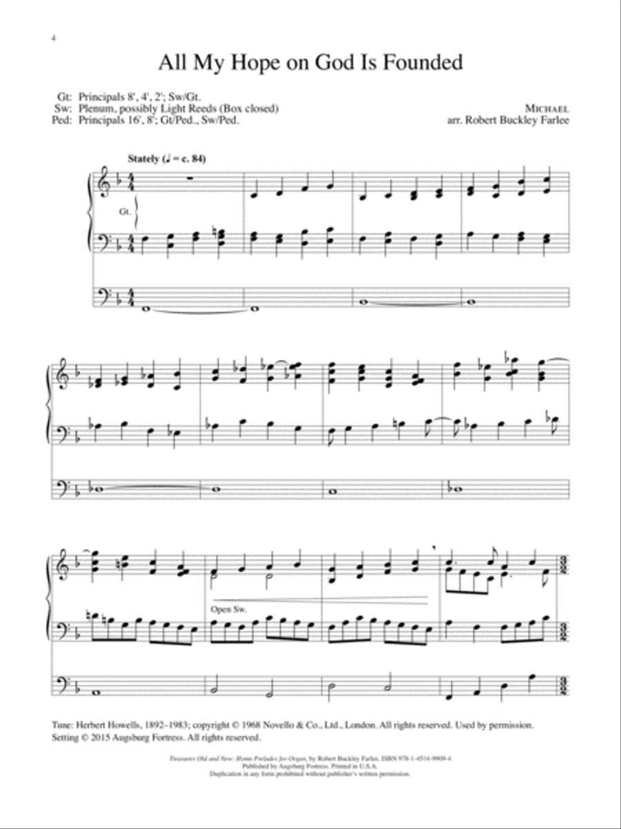 Treasures Old and New: Hymn Preludes for Organ Organ Solo scores gallery preview page 4
