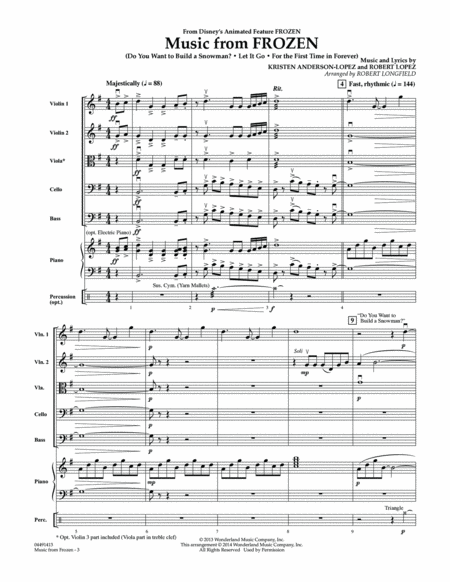 Music from Frozen - Conductor Score (Full Score)