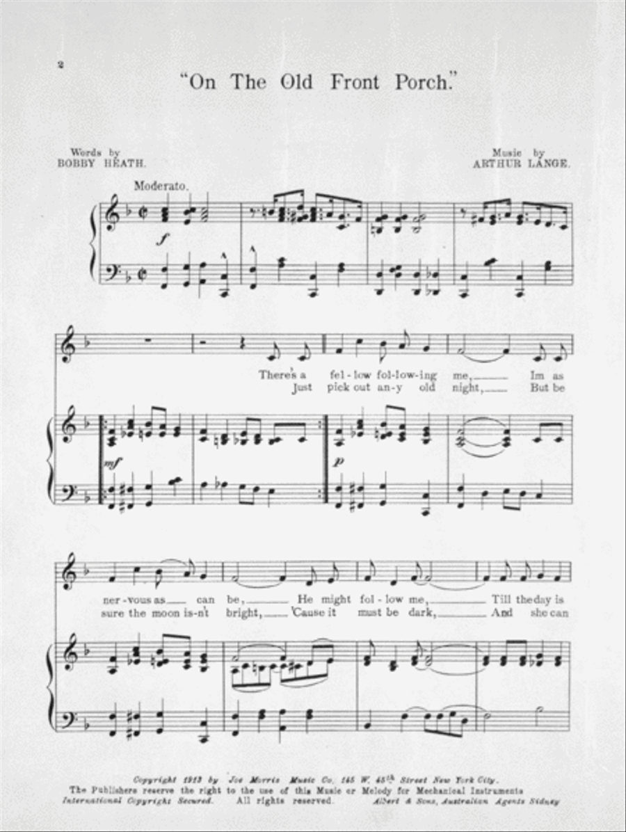 On the Old Front Porch. The Million Dollar Pier Song Voice scores gallery preview page 2