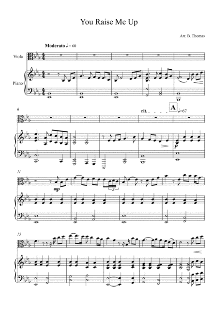 You Raise Me Up Viola scores gallery preview page 1