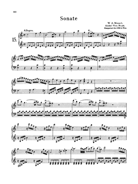 Mozart: Piano Sonata No. 15 in C Major