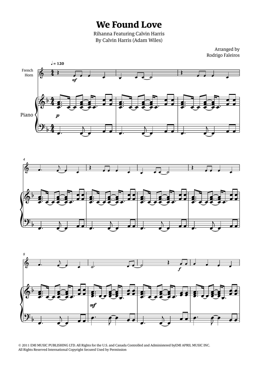 We Found Love Horn scores gallery preview page 1