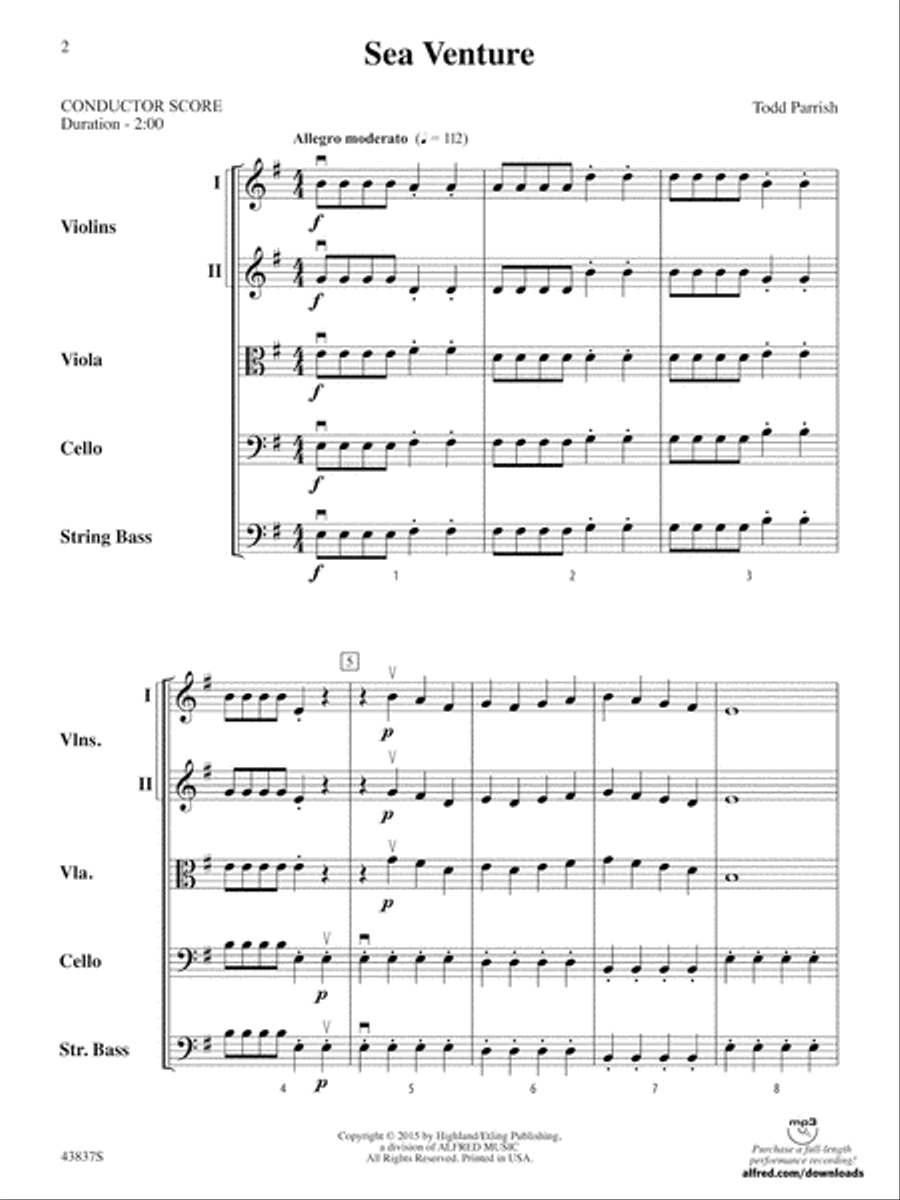 Sea Venture: Score String Orchestra scores gallery preview page 2