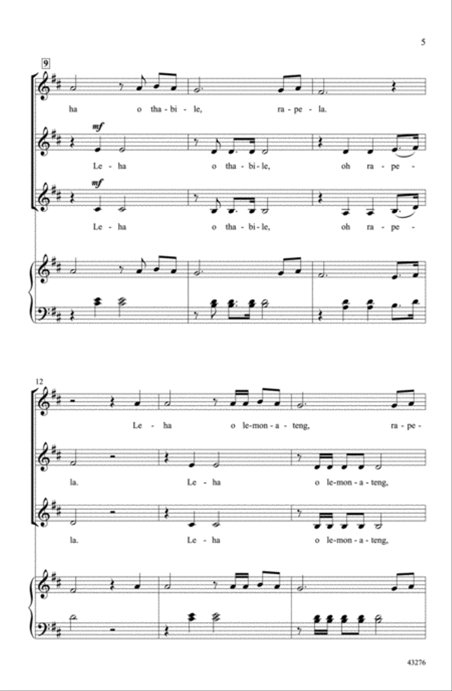 Tshepa Thapelo A Cappella scores gallery preview page 4