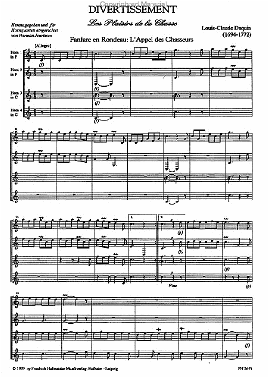 Les Plaisirs de la Chasse Horn scores gallery preview page 2