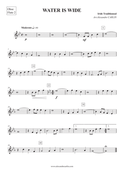 Water is wide, Irish traditionnal for beginning band - Score & Parts image number null