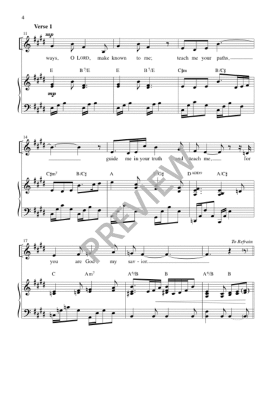 Psalm 25: Teach Me Your Ways / Your Ways, O Lord 3-Part scores gallery preview page 5