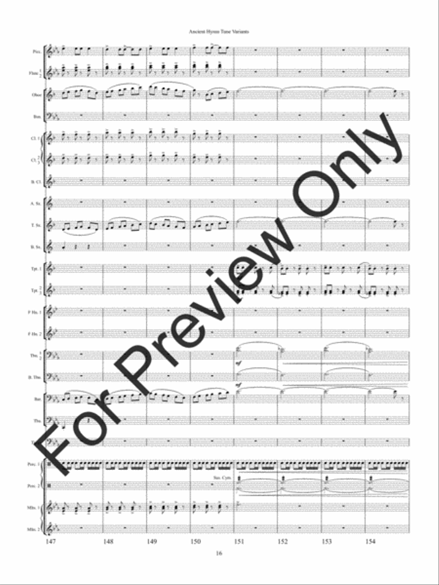 Ancient Hymn Tune Variants (Score) Concert Band scores gallery preview page 19