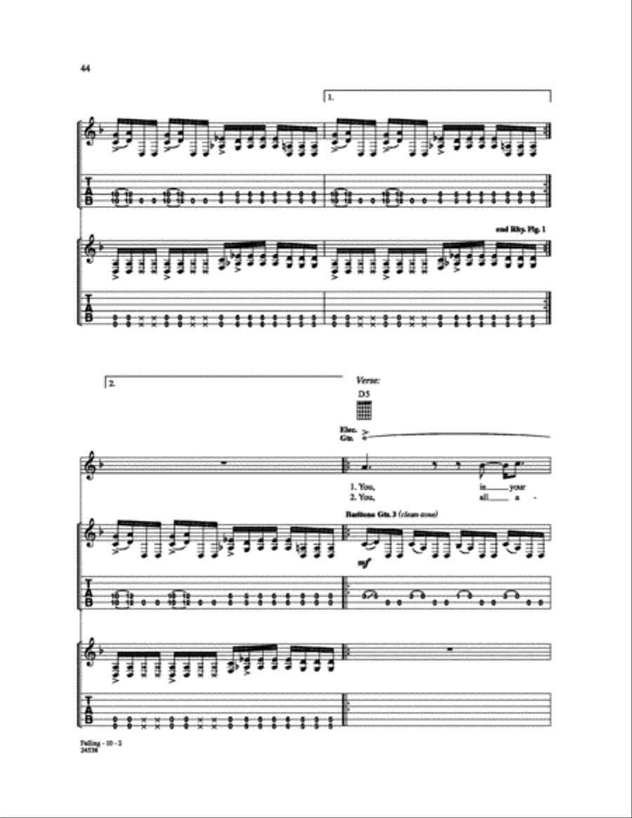 Falling Electric Guitar scores gallery preview page 2