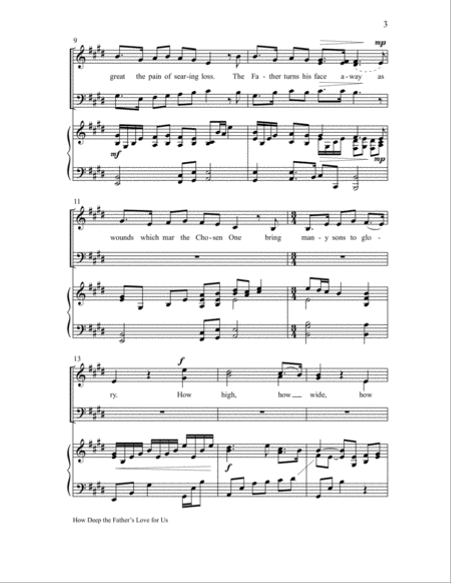 How Deep the Father's Love for Us 3-Part scores gallery preview page 3