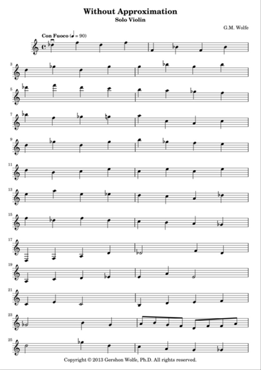 Without Approximation Without Approximation Violin Solo scores gallery preview page 1