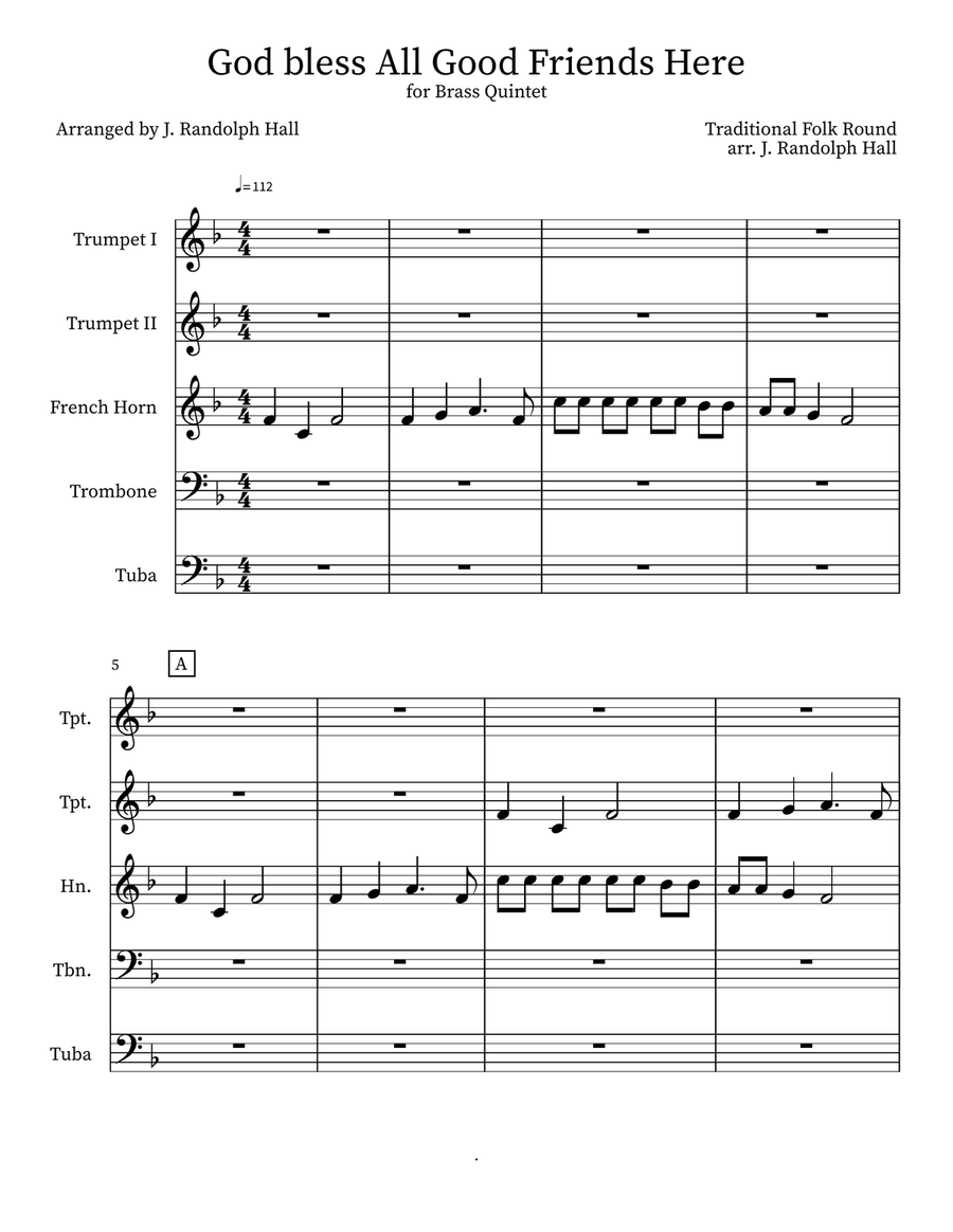 God bless All Good Friends Here Small Ensemble scores gallery preview page 1