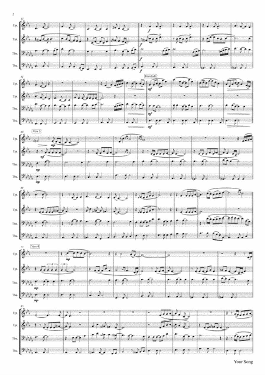 Your Song Trombone scores gallery preview page 3