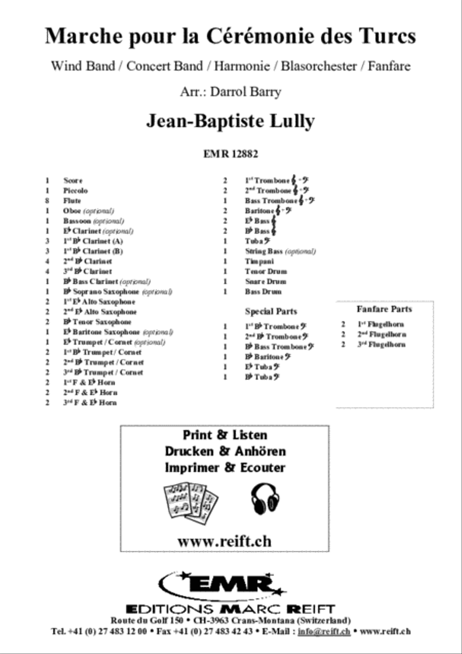 Marche pour la Ceremonie des Turcs Concert Band scores gallery preview page 2