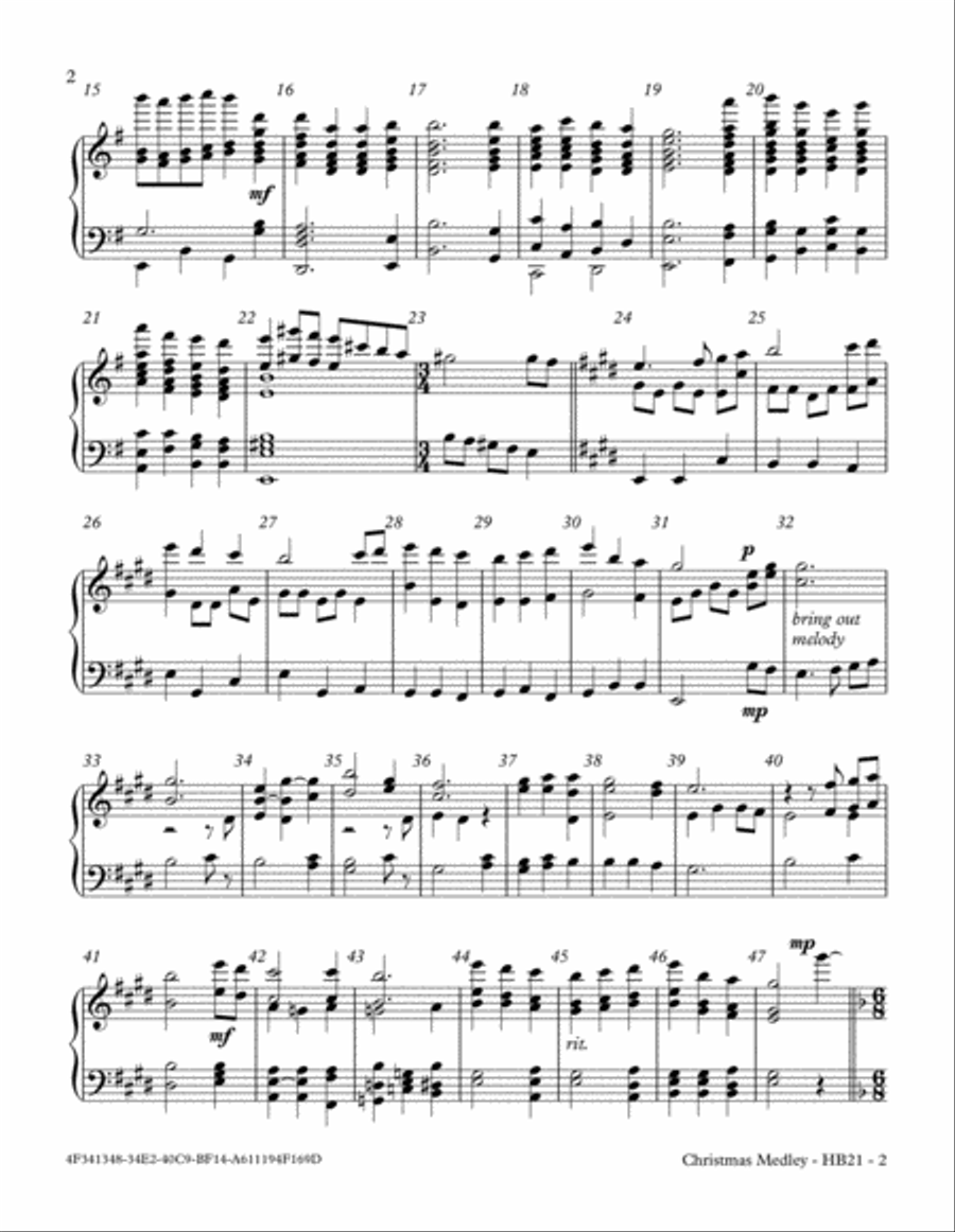 Christmas Medley Handbell Choir scores gallery preview page 2