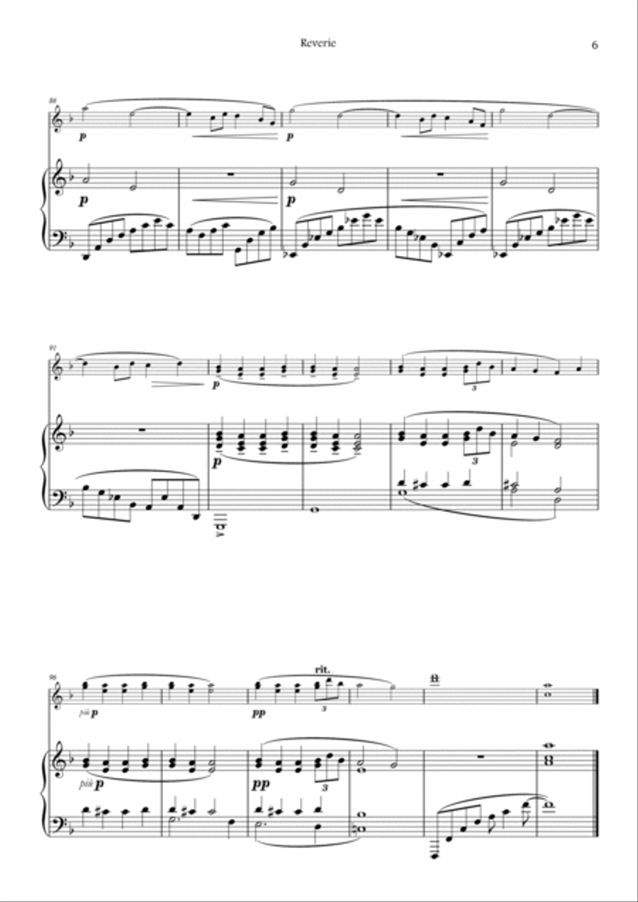 Reverie (Violin - Piano) Violin Solo scores gallery preview page 6