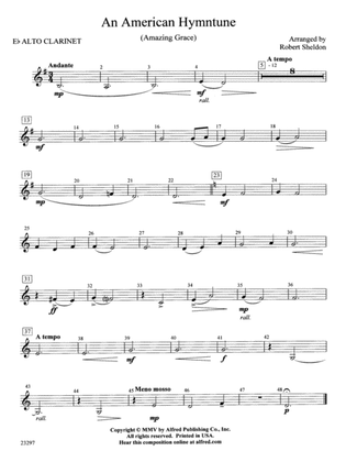 An American Hymntune (Amazing Grace): E-flat Alto Clarinet
