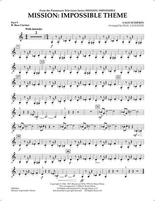 Mission: Impossible Theme (arr. Paul Lavender) - Pt.5 - Bb Bass Clarinet