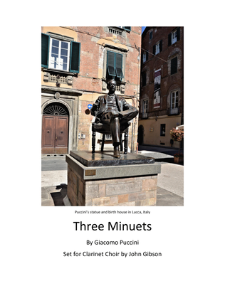 Book cover for Giacomo Puccini - 3 Minuets set for Clarinet Choir