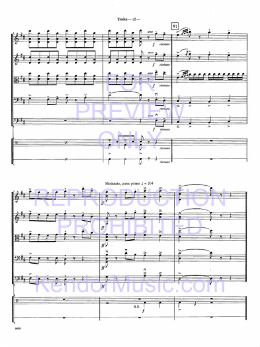 Troika (from Lt. Kije) String Orchestra scores gallery preview page 15